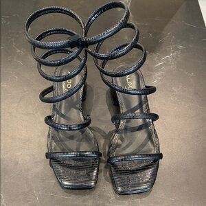 Aldo Black Strappy Heels